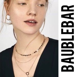 NWT BAUBLEBAR ADRIELLE TRIPLE LAYERED STRAND DELICATE GOLD TONE NECKLACE